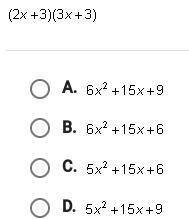 What is the product of the binomials below?