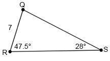 Determine the length of QS, rounded to the nearest tenth of a unit. ANSWERS: A) 3.4 units B) 14.4 u