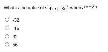 What is the value of 2 StartRoot 6 + p EndRoot minus 3 p cubed when p = negative 2 -32 -16 32 56