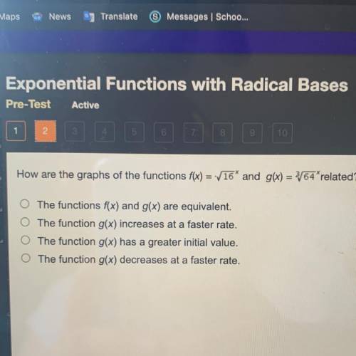 How are the graphs of the functions f(x) = . 16and g(x) = 3/64 related?

The functions f(x) and g(