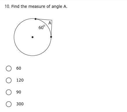 *PLEASE ANSWER* (: Find the measure of angle A.