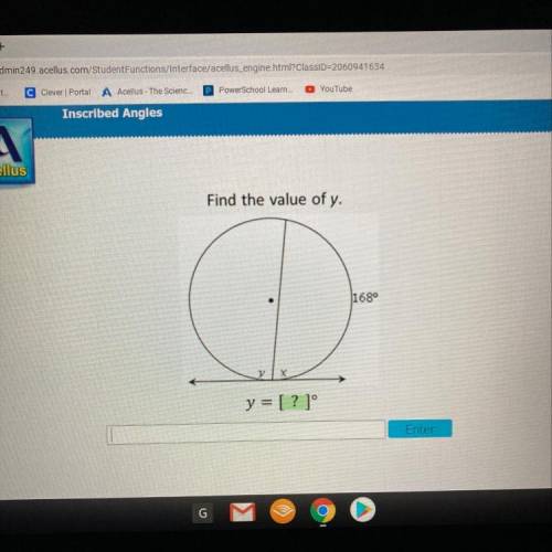 Find the value of y.
168
X
y = [? ]°