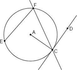 Which of the figures shown on the circle is a chord? answers: 1) ef 2) cd 3) fc 4) ac