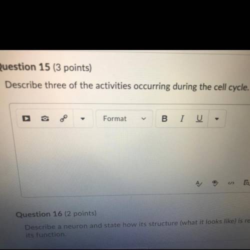Describe three of the activities occurring during the cell cycle.
pls don’t copy and paste