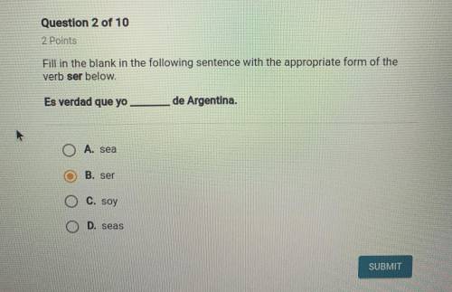 Need answer for spanish asap! please and thank you.