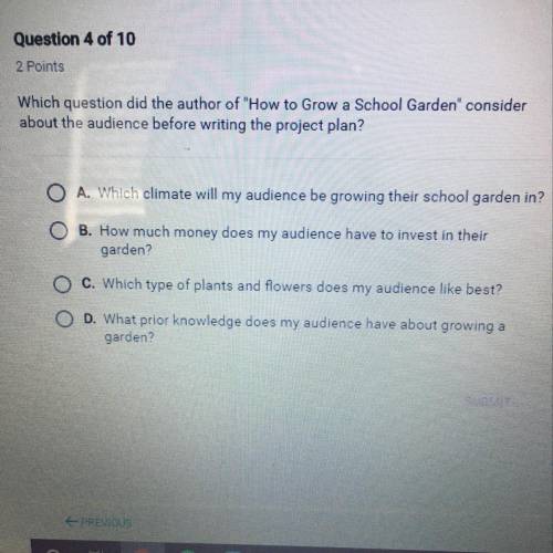 Which question did the author of How to Grow a School Garden consider

about the audience before