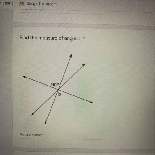 Find the measure of angle b.
your answer _____