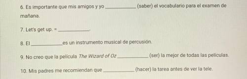 Help with spanish asap thanks!