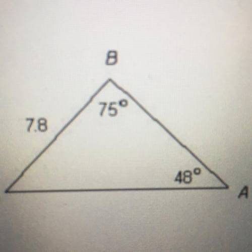 Solve the given triangles by finding the missing angle and other side lengths