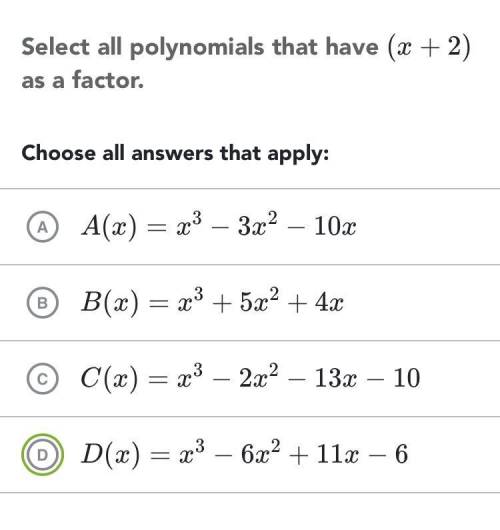 Select all polynomials that have (x+2) as a factor