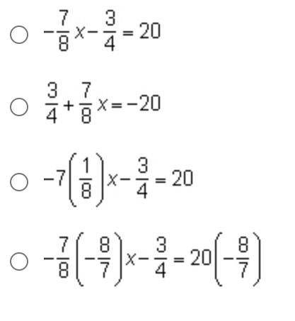 Which equation, when solved, results in a different value of x than the other three?