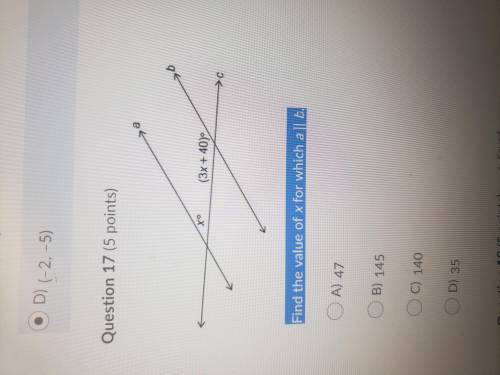 Find the value of x for which a ll b