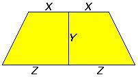 If X = 2 centimeters, Y = 4 centimeters, and Z = 6 centimeters, what is the area of the object?