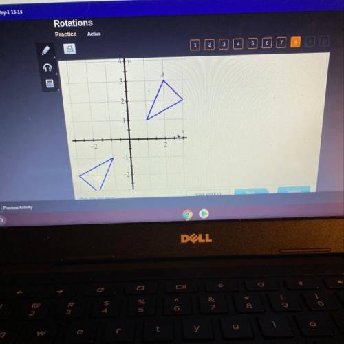 What is the angle of rotation from figure A to figure A? Assume that the center of rotation is the