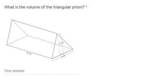 Please solve the volume of the triangular prism