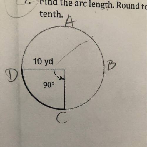 Find arc length. (Ignore the pencil mark, NEED ASAP)