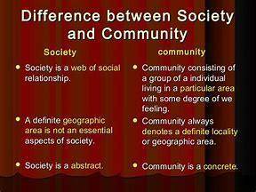 Difference between community and society​