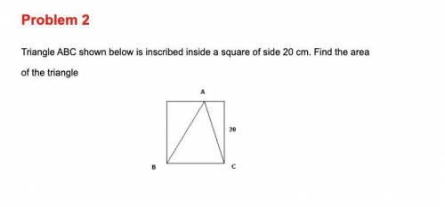 I would like to learn how to solve the triangle problem

The triangle is inside the area with a si