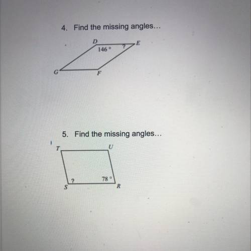 Find the missing angles... both 4 and 5 separately