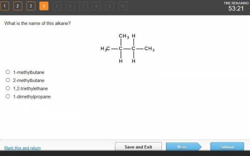 What is the name of this alkane? Two central carbons are bonded to C H 3 at each end, H below, and
