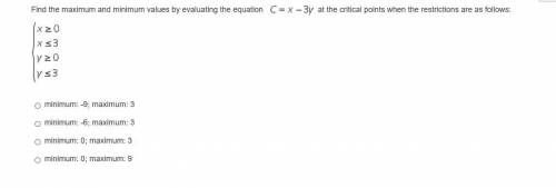 Find the maximum and minimum values by evaluating the equation