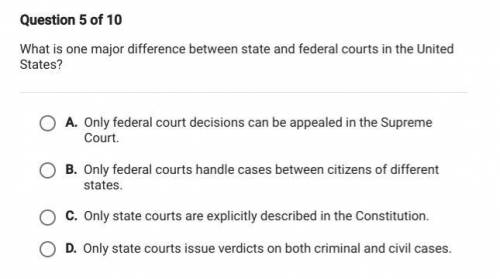 What is one major difference between state and federal courts in the United States?