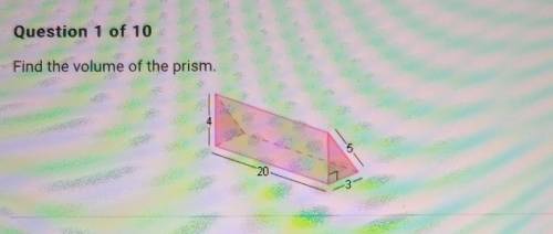 Find the volume of the prism.

لاA. 120 cm3B. 630 cm2C. 120 units2D. 120 units 3