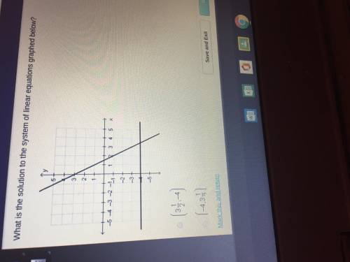 WHat is the solution to the system of linear equations graphed below answers 3 1/2-4