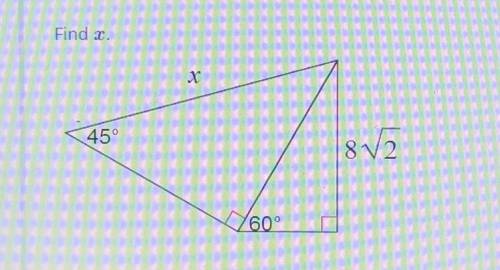 Find x
A. 4√6
B. 4√6/3
C. 16√6/3
D. 32√3/3