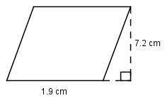 What is the area of the figure? The figure is not drawn to scale.\ A. 27.36 cm2 B. 13.7 cm2 C. 9.1