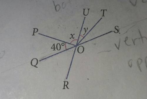 in the diagram,QOS and ROU are straight lines.OT is the bisector of angle UOS. Angle POQ and angle