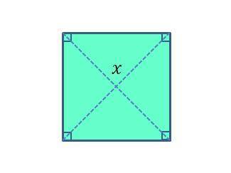 What is the value of the bisecting angle, x, marked on this square?