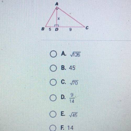 What is the value of x in the figure below? In this diagram, AABD - ACAD.