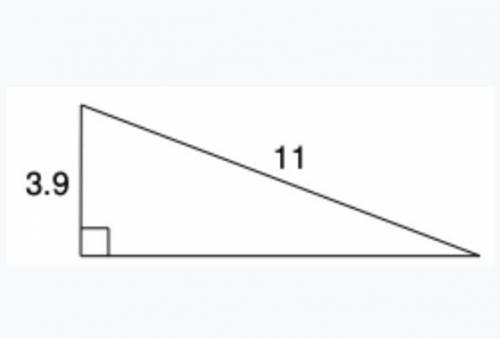 Use Pythagorean Theorem to find the length of the missing side of this right triangle to the neares