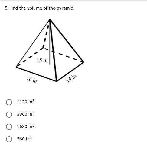 *ANSWER PLS TY* Find The Volume Of The Pyramid
