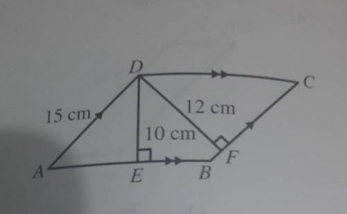 3.In the figure. ABCD is a parallelogram. Find the area and theperimeter of ABCD.