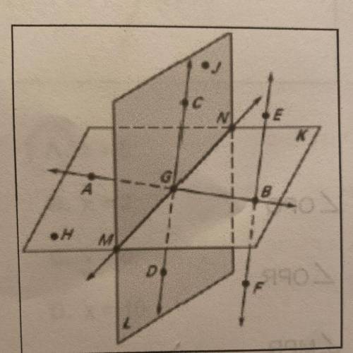 Based on the image, which list of 3 points are collinear?