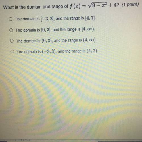 What is the domain and range of..... please help