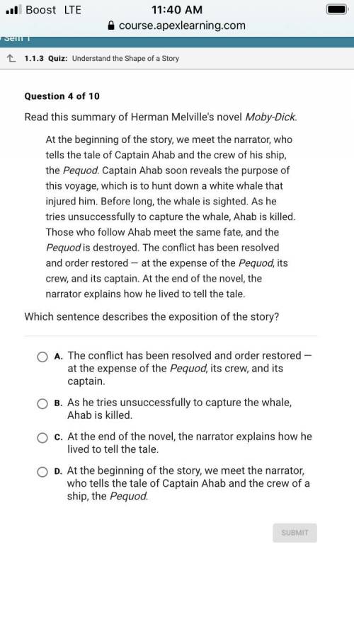 Which sentence describes the exposition of the story