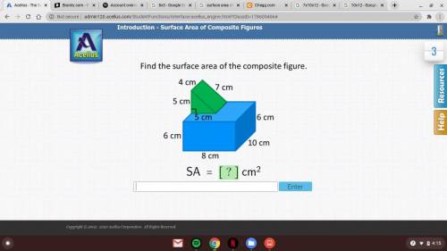 Find the surface area of composite figures