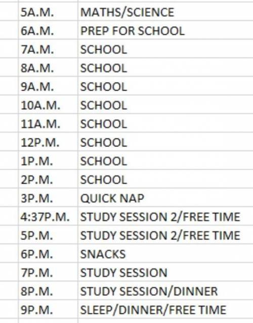 Can you tell me timetable for class 10 plzz example​