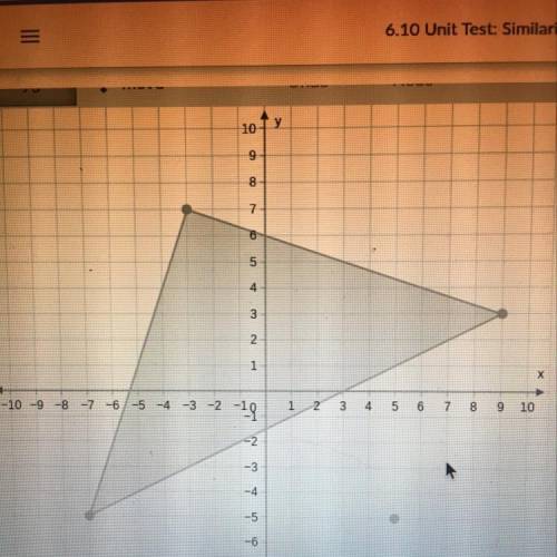 Help please!

Graph the image of the figure after a dilation with a scale factor of 1/4
centered a