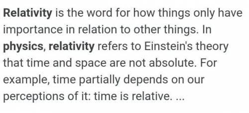 What is relativity physics