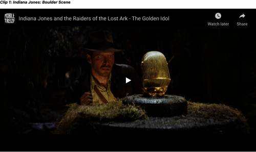 INDIANA JONES BOULDER SCENE Write a 300 word (approximately) report on how the composer used the el