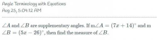 Angle Terminology with Equations
