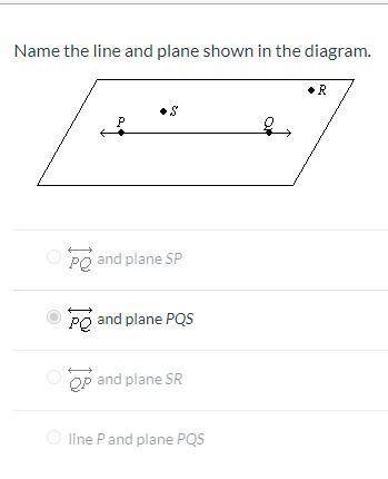 Name the line and plane shown in the diagram. PLZ ANSWER ASAP, DUE IN 1 HOUR