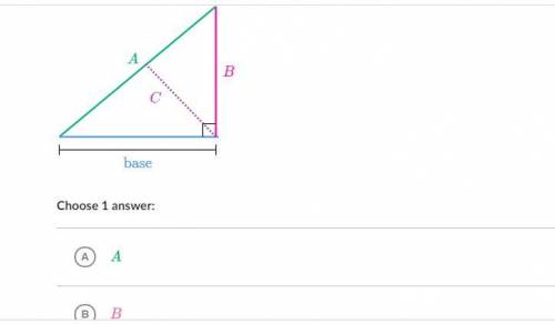 Which line segment shows the height that corresponds to the given base of the triangle btw it isnt