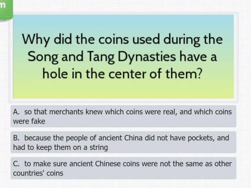 Why did the coins used by the song and tang dynasty have a hole