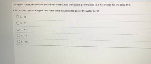 In a recent survey, three out of every five students said they would prefer going to a water park f