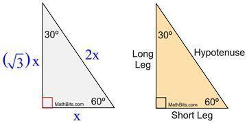 In the triangle below, what is the length of the side opposite the 60° angle?

60
3
о
30
А. ?
В. ?